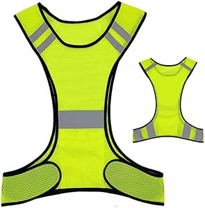 Reflective Night Running Vest with Adjustable Strap & Breathable Holes, Ultrathin Lightweight Safety Vest with 360° High Visibility for Running, Jogging, Cycling, Hiking, Walking, Yellow