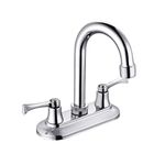 SOLVEX Two Handle Bathroom Faucet 4 Inch Centerset Bathroom Sink Faucet,3 Hole Bathroom Faucet Chrome,Basin Mixer Tap with Deck Mounted Lever Handle,SP-40008