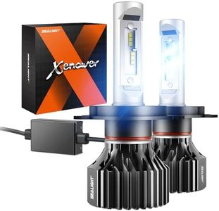 SEALIGHT H4/9003/HB2 LED Headlight Bulbs 18000 Lumens 600% Brightness, X1 Dual High/Low Beam LED Headlights Conversion Kit, 6000K Xenon White, IP67 Waterproof, Pack of 2