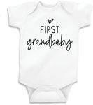 Bump and Beyond Designs Pregnancy Announcement, First Grandbaby Bodysuit (0-3 Months, White)