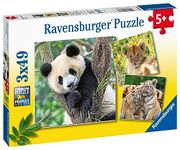 Ravensburger Wildlife 3x 49 Piece Jigsaw Puzzles for Kids Age 5 Years Up, 21 x 21 cm