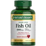 Nature's Bounty Omega-3 Fish Oil Odorless, 1000 mg, 120 Softgels