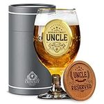 CROWNLY CRYSTAL® Gold Gifts for Uncle Personalised Beer Glass Uncle Gifts from Nephew Uncle Birthday Gifts Uncle Gifts from Niece Beer Gifts for Men Birthday Beer Glasses