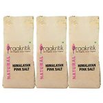 Praakritik Himalayan Pink Salt, Natural, Non Iodised for Weight Loss & Healthy Cooking, Natural Substitute of White Salt, Pack of 3, 500 Gm Each