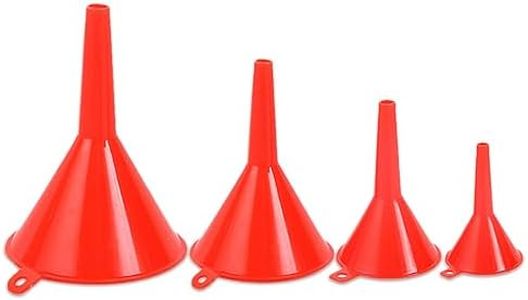 4Pcs Red Medium Liquid Funnel Set Variety Large Small Plastic Funnel Kitchen AU