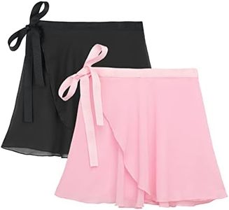 American Trends Girl's Ballet Skirts Sheer Chiffon Dance Skirt Ballet Wrap Skirt Dance Tutu for Toddler Ballerina Skirt Women Black & Pink M