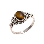 Tiger Eye Stone Ring 925 Sterling Silver Statement Ring For Women Size UK T Natural Gemstone Ring Handmade Ring Christmas Gifts Ring Jewelry