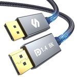 Silkland [VESA Certified] 8K DisplayPort Cable 1.4, DP Cable 15FT [8K@60Hz, 4K@144Hz 120Hz, 2K@165Hz], Braided High Speed Display Port Cord, Compatible for FreeSync G-Sync Gaming Monitor Graphics