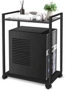 Liitrton Computer Tower Stand, 2-Tier CPU Stand PC Stand with Lockable Wheels Under Desk for Office Home (M)