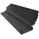 Spurtar Rubber Stair Treads Non Slip Indoor/Outdoor, 30" x 10" 6-Pack Rubber Stair Treads for Wooden Steps with Nosing, Skid Resistant Stair Treads for Concrete Marble Tile Metal Stairs, Black