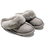 Kirkland Signature Ladies Shearling Sheepskin Slippers Stone UK 4