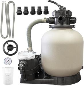 SWIMLINE Sand Filter Pump for Above Ground Pool - 14'', 0.43THP, 2400 GPH Pump flow rate, 4 way Multi port valve, Easy Installation