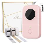 Phomemo D30 Label Maker Machine with 3 Roll Adhesive Labels, Portable Bluetooth Label Printer Thermal Wireless Sticker Maker, Small tag Machine Easy to Use Printing Price,Label,Kitchen,Pink