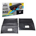 7 Days Bank Deposit Cash and Coin Pouches with Zipper Closure, Each Money Bag with Blank Card and Card for Each Day of The Week, Black