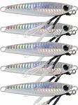 5 Pack - Slow Pitch Jigs 40g - Flat Fall Vertical Jig - Freshwater Saltwater Jig - Metal Fishing Spoon - Heavy Bait Lure- Vertical Jigging Bait