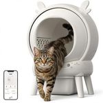 Garvee Self Cleaning Cat Litter Tray, Anti-Pinch Automatic Cat Litter Box with APP Control, Odor-Free 65 L Large Space & Trash Bags, Instant Cleaning Electric Robot Litter Box for Multiple Cats