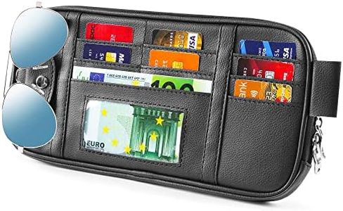 Da by, organizador de visera solar para coche nuevo, negro, organizador de bolsillo para accesorios interiores de coche, soporte para registro y documentos, organizador