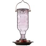 More Birds Amethyst Jewel Hummingbird Feeder, Glass Bottle, 5 Feeding Ports and 20-Ounce Nectar Capacity