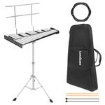 Lunalazeo 32 Note Professional Glockenspiel Xylophone Bell Kit with Adjustable Stand Music Stand Practice Pad Carry Bag for Adult Beginner Students