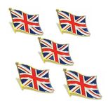 5PCS Union Jack Flag Enamel Brooches United Kingdom Metal Flag Lapel Pin Badges For Clothes Uk Flag Union British Patriotic British Badges Accessories Jewelry Gift