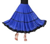 Mrotrida Woman's Gradient Color Ballroom Skirt Lady Chiffon Waltz Dancing Long Skirt (CA/US, Alpha, Large, Regular, Regular, Blue)