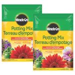 Miracle-Gro Potting Mix Soil 8.8L, 2-Pack | More Blooms & Color | Feeds 6 Months for Indoor & Outdoor Container Plants
