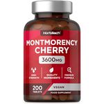 Montmorency Cherry Tablets 3600mg | 200 Count | Tart Cherry Extract | Vegan Concentrate | Horbaach