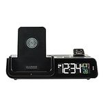 La Crosse Technology 616A-30357-INT Wattz 2.0 Wireless Charging Projection Alarm Clock with Headphone Stand