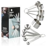 Babish 10-Piece Stainless Steel Measuring Cups and Spoon Set