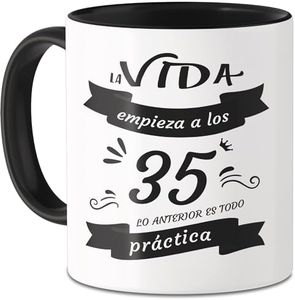 I LOVE MOM Taza 35 Cumpleaños Aniversario Mujer Hombres Tazas Desayuno Originales para Regalar Regalos Fiesta de 35 Cumpleaños Aniversario para Familiares Amigos