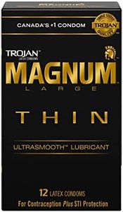 TROJAN Magnum Thin Large Size Lubricated Latex Condoms, 12 Count