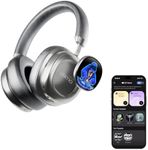 MorningBlues VWS X1 Wireless Over Ear Bluetooth Headphones, Noise Cancelling Headphones with 40mm Jamo Drivers, Dual OLED Touchscreen, APP Control, 60H Playtime, Silver