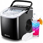 WELLENT Countertop Ice Maker, Portable Ice Cube Machine with Self-Cleaning, 2 Sizes, 8 Cubes in 6 Mins, 12KG/24H, Compact Ice Maker for Kitchen, Home Bar, BBQ & Football Parties