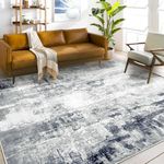 Capslpad Modern Abstract Area Rug 160x230cm Washable Living Room Rug Non-slip Soft Carpet Short Pile Faux Wool Boho Art Floor Carpet for Living Room Bedroom Home Office Dining Room Kitchen Decor,Gery