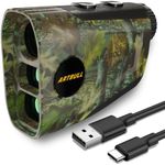 Hunting Rangefinder 1300Yds Camou Rechargeable Laser Distance Finder 6X Magnification with Flag Pole Locking Vibration Slope Scan Mode, for Bow & Rifle Hunting & Golfing