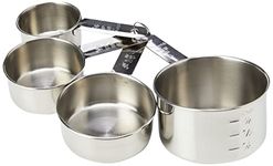 Dexam 17840994 Faringdon Set of 4 Stainless Steel Measuring Cups, 60, 80, 125, 250ml, Silver