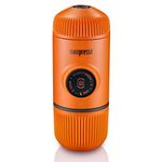 WACACO Nanopresso Portable Espresso Maker, Upgrade Version of Minipresso, 18 Bar Pressure, Orange Patrol Edition, Small Travel Coffee Maker, Manually Operated, Compatible with Ground Coffee