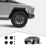 Cybertruck Wheel Center Caps - for Tesla Cybertruck Accessories by 2024 Model Diamond Rust-Proof Cap - 4 PCS Black - Diameter 7.87 Inch