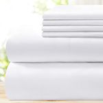 BYSURE Hotel Luxury Bed Sheets Set 6 Piece(King, White) - Super Soft 1800 Thread Count 100% Microfiber Sheets with Deep Pockets, Wrinkle & Fade Resistant