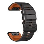 Fleshy Leaf Band Compatible with 22mm cross striations Hook and Loop Quick Dry Watch Band for for Fenix 6/Fenix 5/ Fenix 7/EPIX 2, Woven Nylon Ultralight Sport Wristband Strap for Garmin Fenix 6 Pro/Sapphire,Instinct,Forerunner 955 (Black-brown)