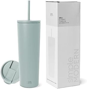 Simple Modern Insulated Tumbler with Lid and Straw | Iced Coffee Cup Reusable Stainless Steel Water Bottle Travel Mug | Gifts for Women Men Her Him | Classic Collection | 28oz | Sea Glass Sage