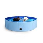 Furdreams Foldable Pet Swimming Pool, Hard Plastic Dog Bathtub, Portable Multi-functional Outdoor PVC Non-Slip Kiddie Pool, Enjoy Summer Shine in Your Garden, For Children, Cats, Puppies (Medium)