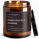 Honeysuckle Jasmine Scented Candle for Home – Handcrafted in USA – Aromatherapy Candle for Relaxing – Birthday Gift, Romantic Gift, Anniversary Gift – Natural Soy Wax Scented Candles for Women & Men