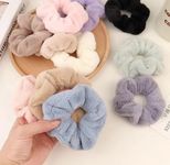 5 pcs Fur rubber bands large fur rubber bands Microfiber towel scrunchiesfor winter for girls rubber bands Soft velvet hair ties