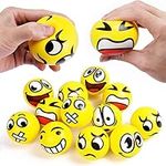 Ainiv Funny Face Squeeze Stress Balls, 12pcs Stress Relief Ball, Sensory Stress Ball for Kids and Adults, Hand Exercise Stress Relief Balls, Squeeze Toys for Anxiety, Fidget, Tension, Manage Anger