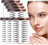 AWAVM 7Sheets/77Pairs 4D Hair-Like Tattoo Stickers Waterproof Natural Fake Eyebrow Stickers,Long Lasting Eyebrow Grooming Shaping Perfect for Women and Girls (Black-10)