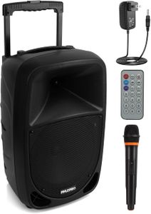 Pyle Portable PA Karaoke Speaker with Bluetooth, 8" Subwoofer, Mic & LED