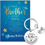 Yaomiao Brother Birthday Card Brother Keyring with Love Envelop Brother Gifts from Sister Brother Thank You for Being My Brother Happy Birthday Gifts