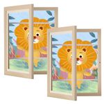 SANGMUCEN 2 Packs Kids Art Frame, 8.5x11 Artwork Picture Frames Changeable, Front Opening Picture Display Frames Holds 150, Artwork Display Storage Frames for Children Art Projects, Drawings, Schoolwork, Natural ZXK002N