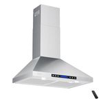 AROAN Wall Mount Range Hood with Ducted/Ductless Convertible Duct, 36 Inch 780CFM Stainless Steel Vent Hood, 4Speed Touch Panel with 2pcs Adjustable LED Lights (PA02-36)